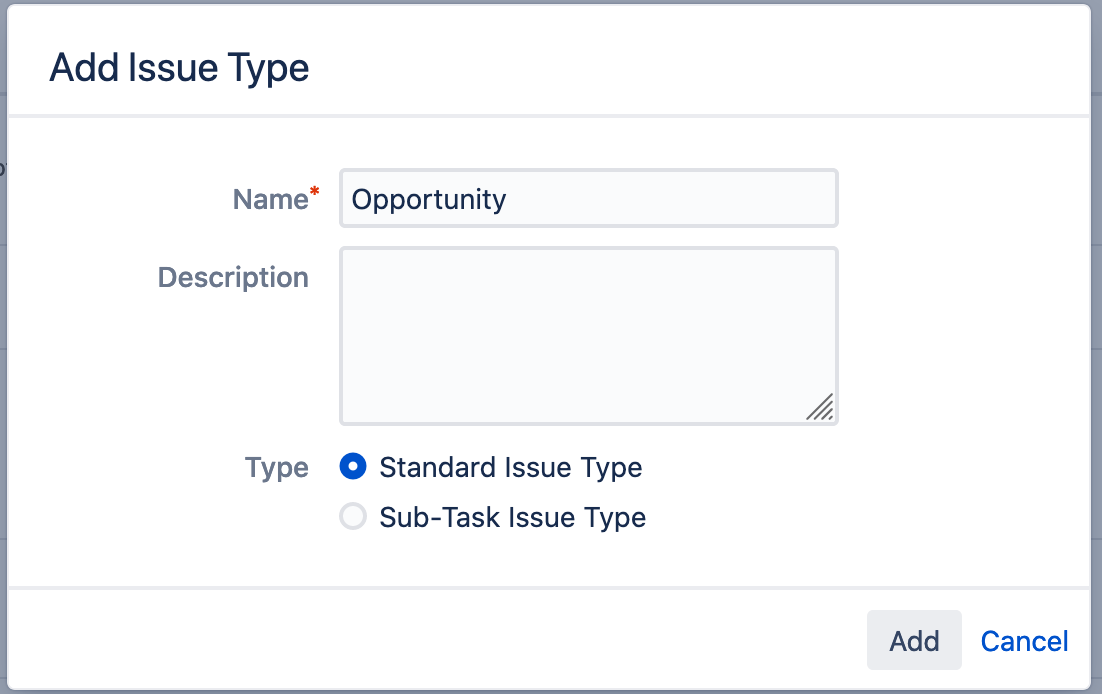 Adding an issue type