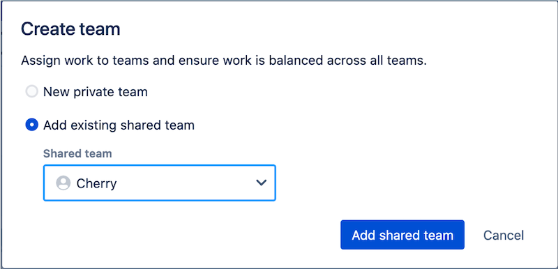 Create team shared team