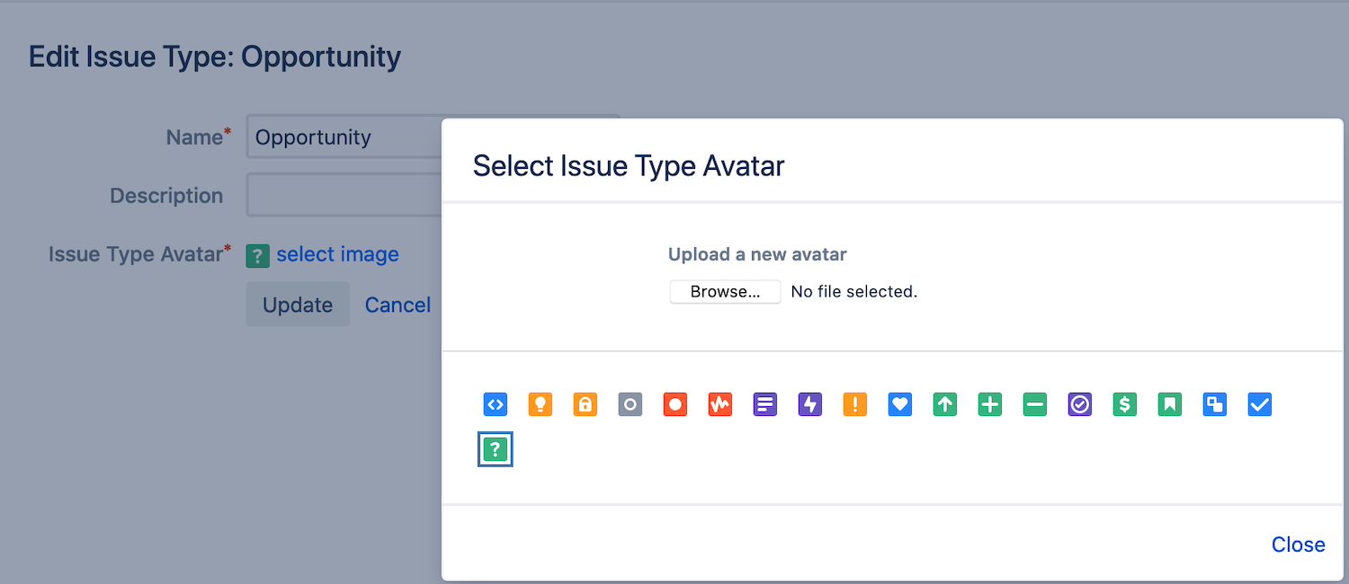 Customizing an issue type