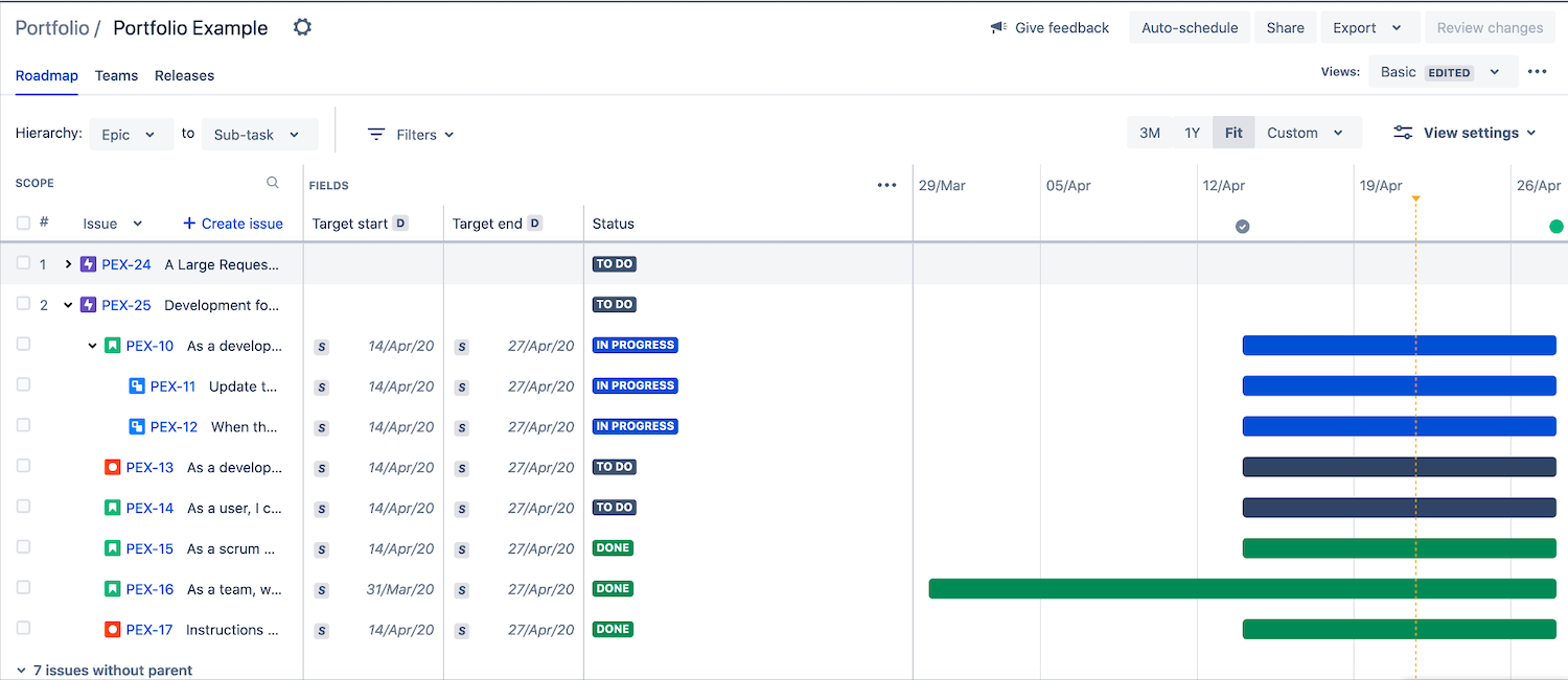 Portfolio Example Roadmap