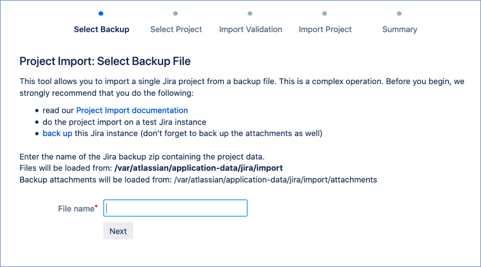 Select Backup File